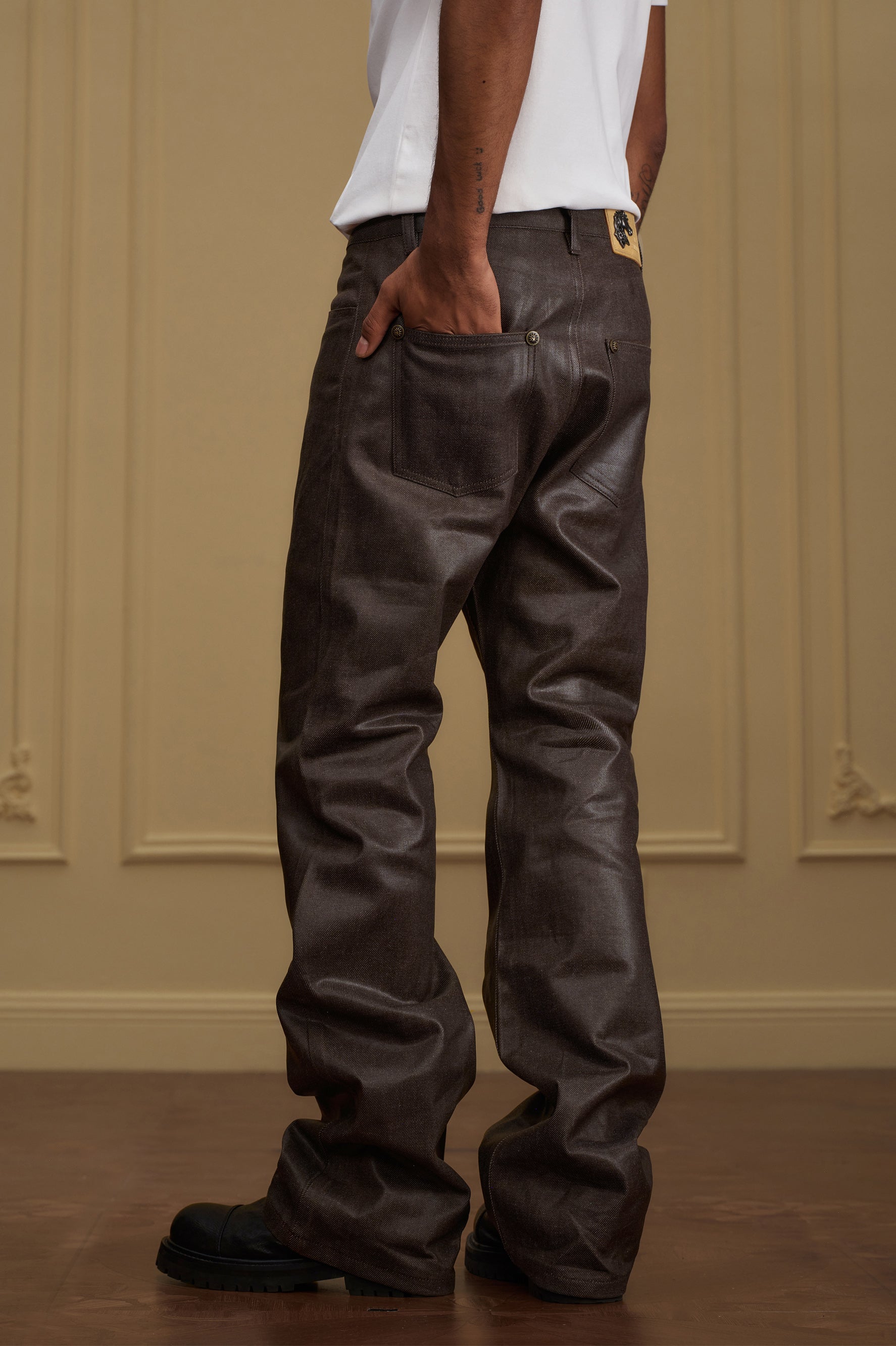 YADCREW WAXED BUTTON JEANS – Baroque Galleria