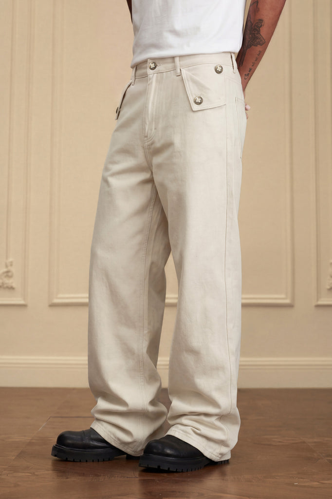 JCAESAR Scratched jeans ワイドデニム JCAESAR SCRATCHED JEANS – Baroque Galleria