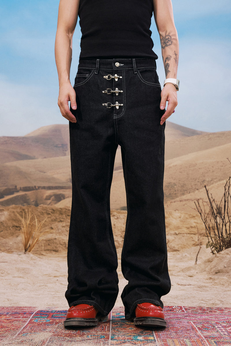 YADCREW AIRCRAFT BUTTON JEANS – Baroque Galleria