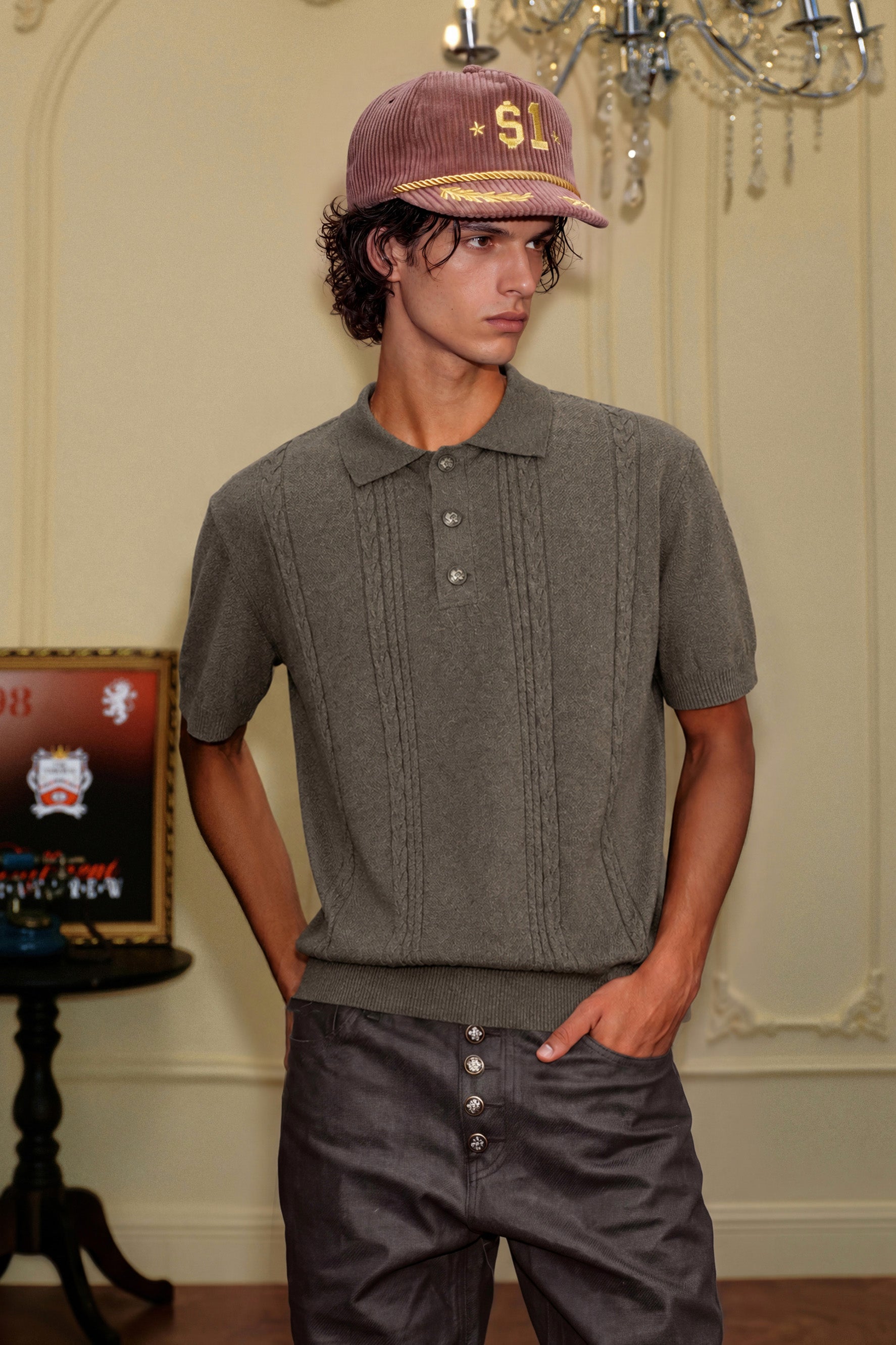 YADCREW CABLE KNIT POLO SHIRT – Baroque Galleria