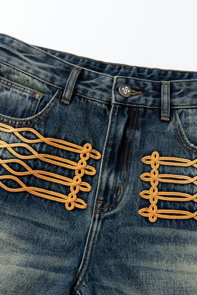 YADCREW COURT STYLE EMBROIDERY JEANS – Baroque Galleria