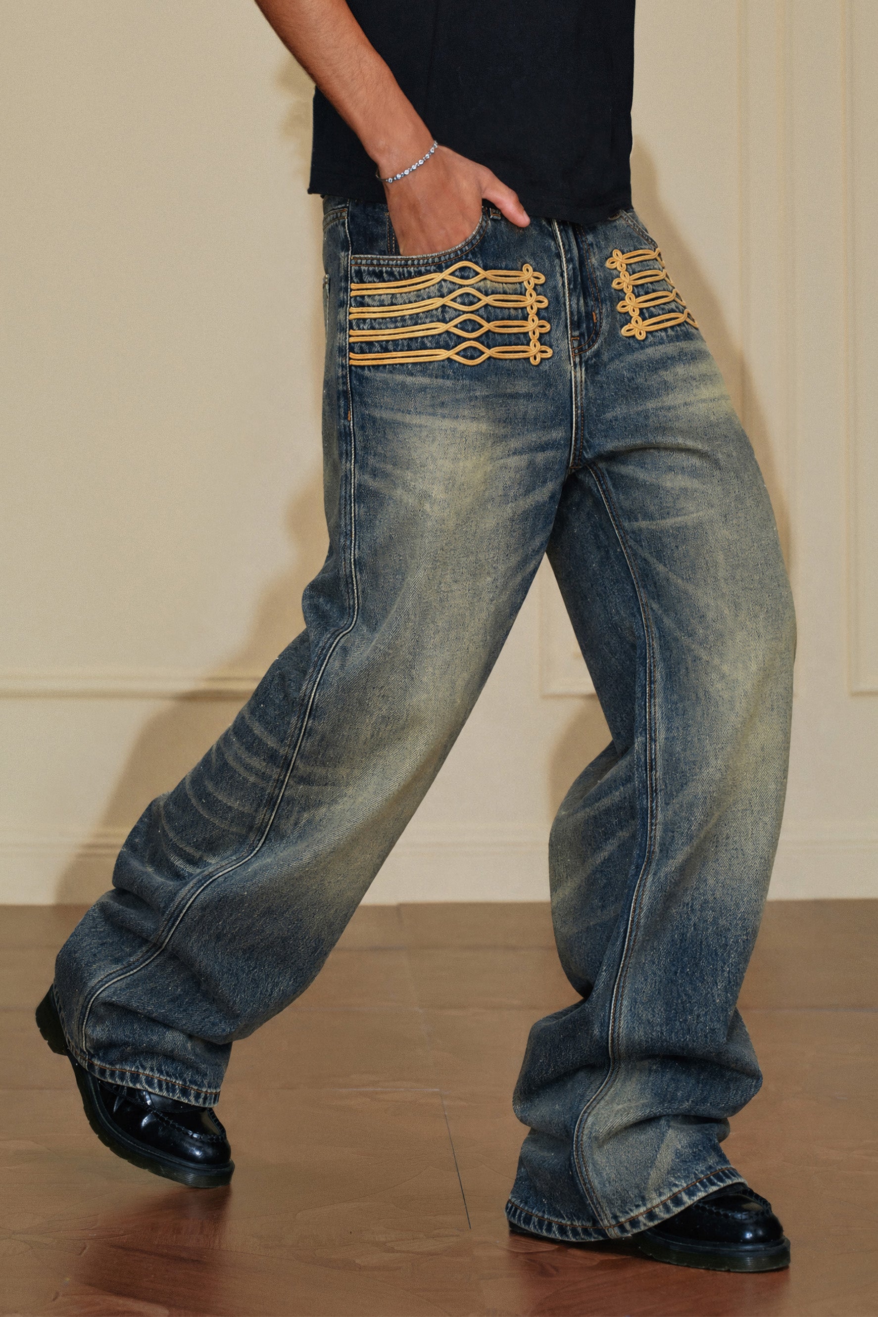 JCAESAR SCRATCHED JEANS – Baroque Galleria
