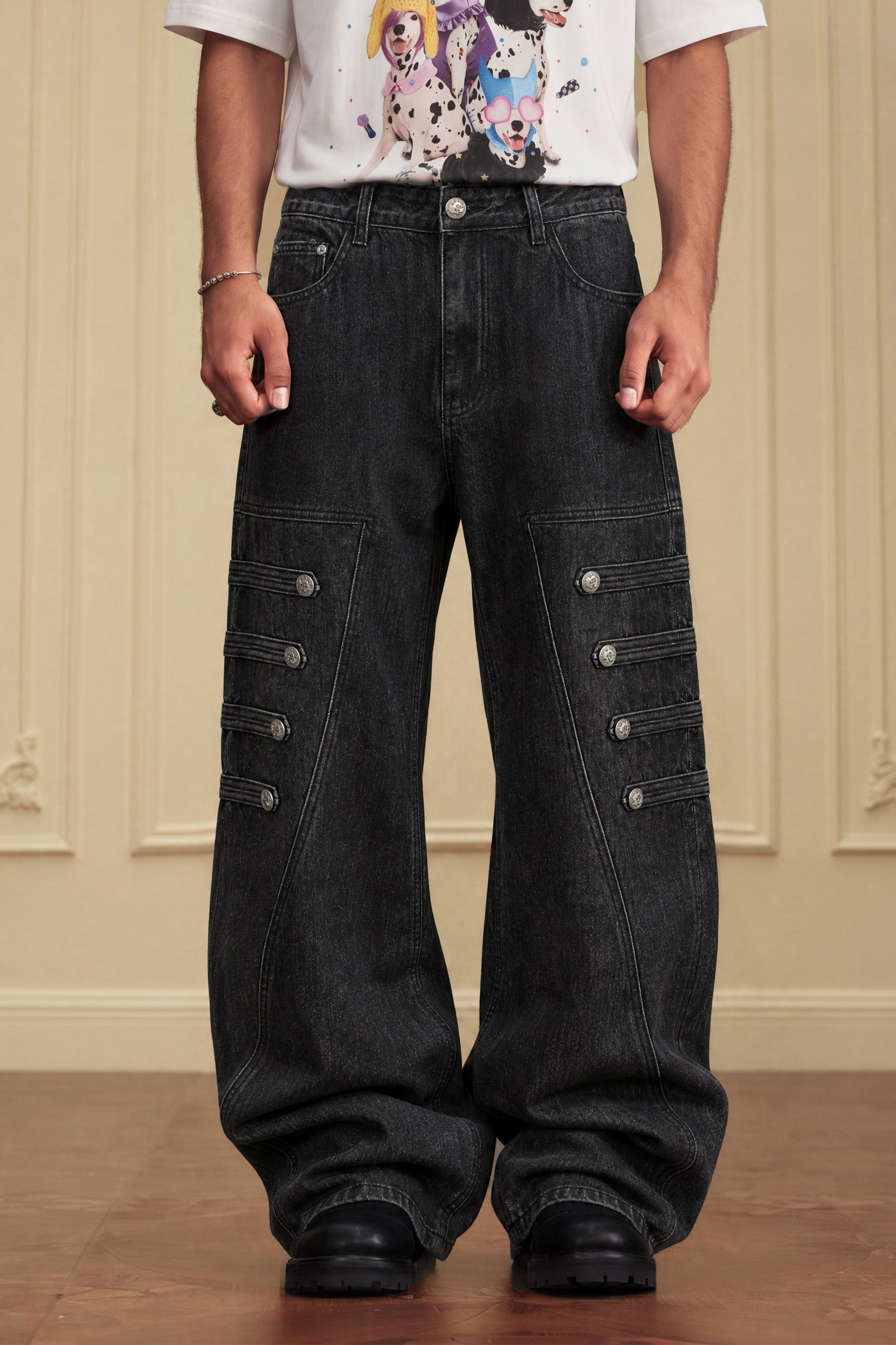 STUDIOUS別注 USED WIDE FIT JEANS DENIM YADCREW WIDE LEG WASHED JEANS – Baroque Galleria