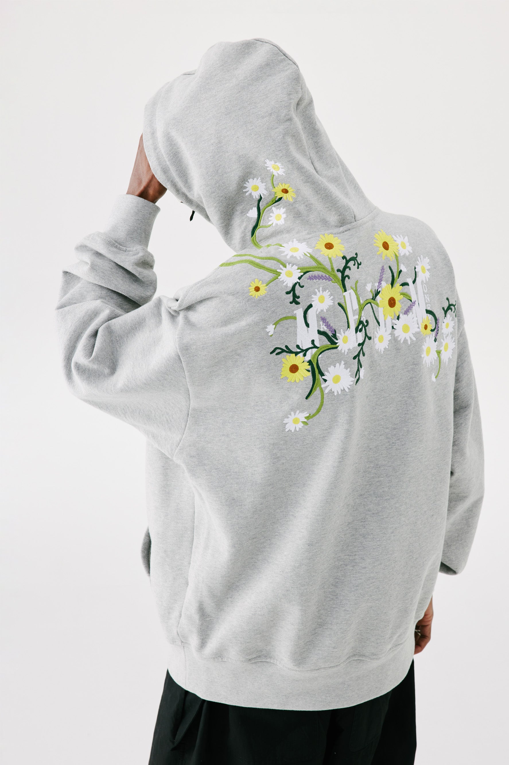 MEDM EMBROIDERED FLORAL HOODIE